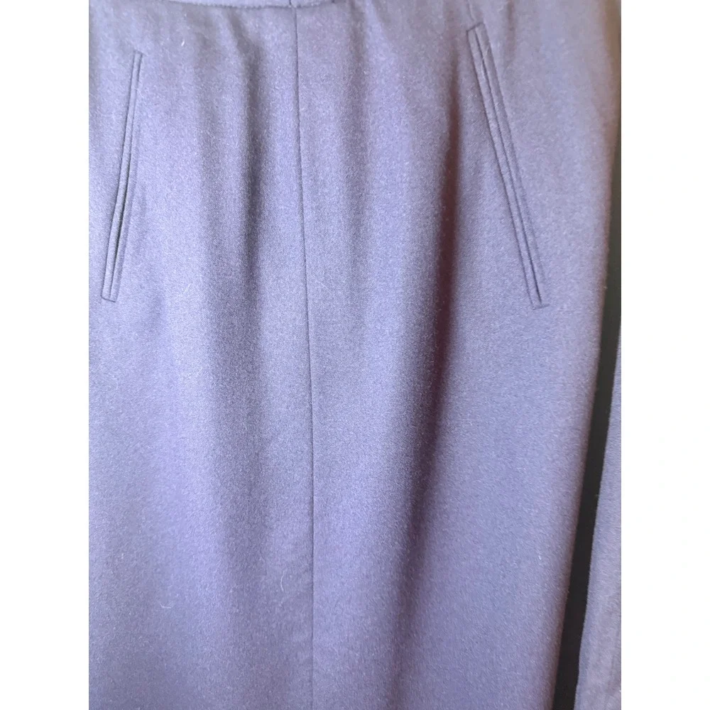 Talbots Womens Navy Blue Italian Stretch Wool Blend Midi Pencil Skirt Size 14 - Picture 3 of 9